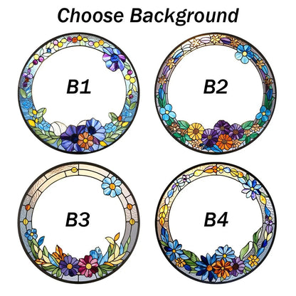 Netecom Personalized Pet Portrait Crystal Suncatcher, Custom Dog Cat Horse Memorial Gift, Stained Glass Style Pet Photo Ornament, Loss of Pet Sympathy Gift