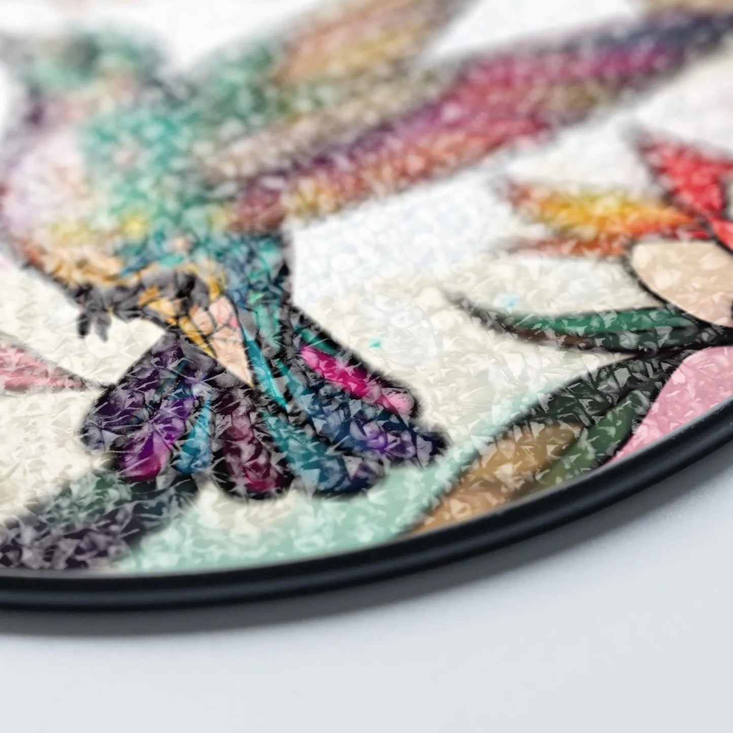 Netecom Hummingbird Stained Glass Suncatcher – Handcrafted Window Hanging, Bird Lover Gifts, Memorial Gift for Mom, Colorful Glass Art for Home Decor