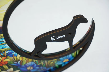 Netecom Personalized Greyhound Dog Memorial Suncatcher – Pet Loss Sympathy Gift, Custom Remembrance Ornament, Window or Car Hanging Decor