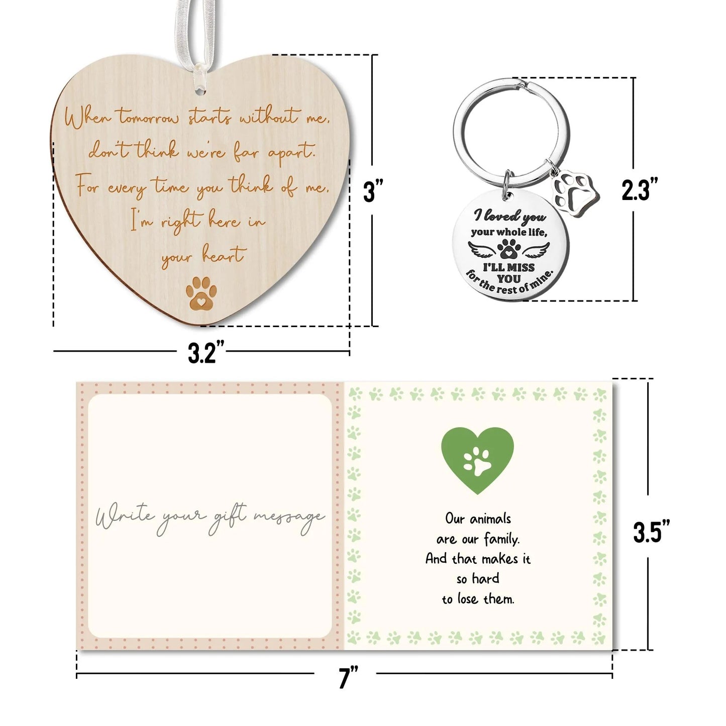 Netecom Golden Retriever Dog Memorial Suncatcher Gift – Personalized Pet Loss Ornament, Bereavement Keychain & Sympathy Card Remembrance Set