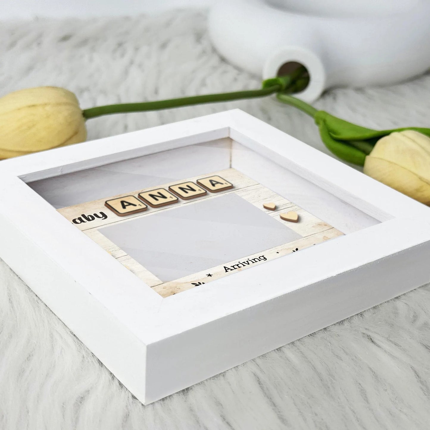 Netecom Personalized Baby Ultrasound Frame, Pregnancy Announcement Gift, Custom Sonogram Photo Frame with Baby Name & Due Date, Baby Arrival Keepsake, Nursery Decor