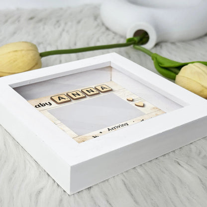 Netecom Personalized Baby Ultrasound Frame, Pregnancy Announcement Gift, Custom Sonogram Photo Frame with Baby Name & Due Date, Baby Arrival Keepsake, Nursery Decor