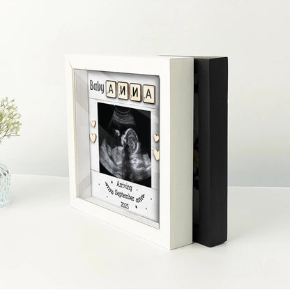 Netecom Personalized Baby Ultrasound Frame, Pregnancy Announcement Gift, Custom Sonogram Photo Frame with Baby Name & Due Date, Baby Arrival Keepsake, Nursery Decor