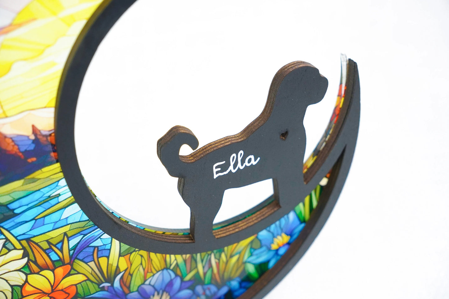 Netecom Personalized Golden Doodle Memorial Suncatcher – Pet Loss Sympathy Ornament, Dog Passing Remembrance Gift, Custom Wall Hanging for Pet Lovers