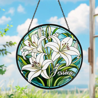 Netecom Daisy Flowers Stained Glass Suncatcher – April Birth Month Flower, Wildflower Nature Lover Gift for Mom, Grandma, or Couples, Perfect for Valentine’s Day