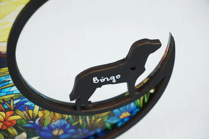 Netecom Chesapeake Bay Retriever Memorial Suncatcher – Rainbow Bridge Dog Gift, Personalized Pet Loss Remembrance, Custom Dog Lover Ornament, Window Hanging