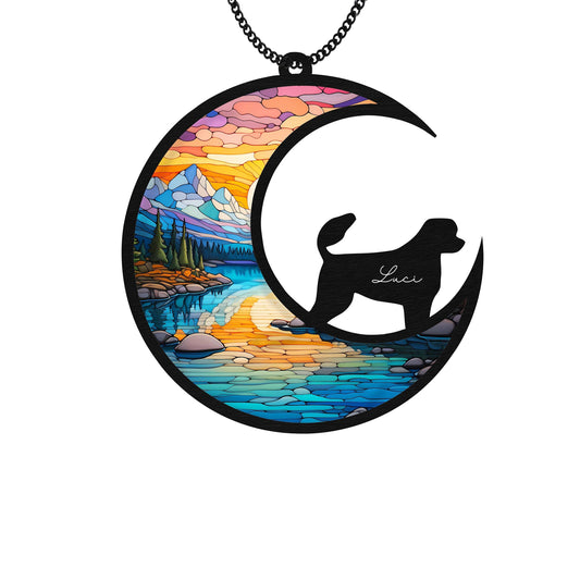 Netecom Personalized Portuguese Water Dog Memorial Suncatcher – Dog Loss Sympathy Gift, Custom Dog Light Catcher for Pet Lovers, Window Decor