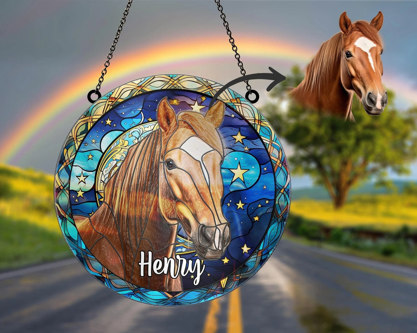 Netecom Horse Memorial Suncatcher – Acrylic Pet Loss Remembrance, Sympathy SunCatcher, Pet Memorial Ornament, Lightcatcher Christmas Decoration
