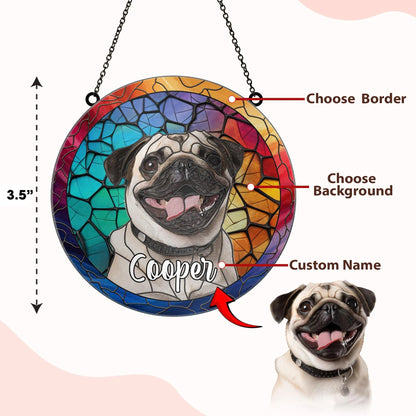 Netecom Personalized Dog Memorial Suncatcher – Acrylic Pet Loss Lightcatcher, Custom Pet Remembrance Ornament, Sympathy Gift for Dog Cat Horse Lovers