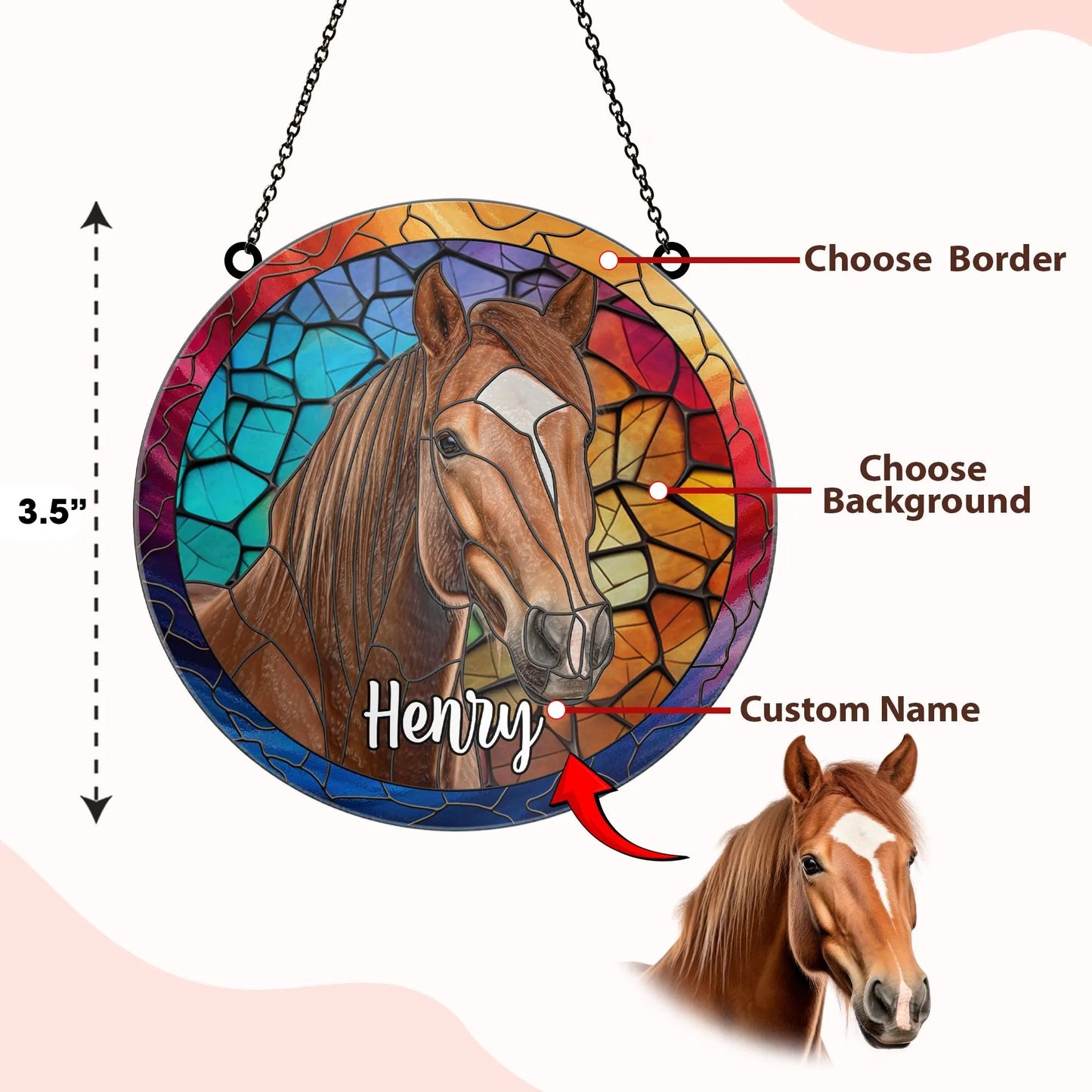 Netecom Horse Memorial Suncatcher – Acrylic Pet Loss Remembrance, Sympathy SunCatcher, Pet Memorial Ornament, Lightcatcher Christmas Decoration