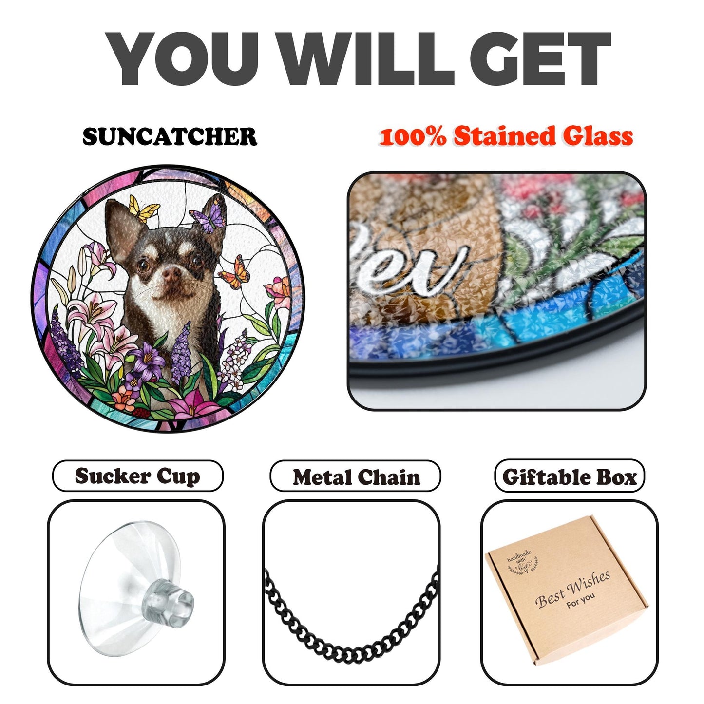 Netecom Beagle Dog Memorial Crystal Suncatcher – Personalized Pet Portrait Stained Glass, Dog Memorial Gifts, Pet Loss Sympathy, Rainbow Bridge Remembrance