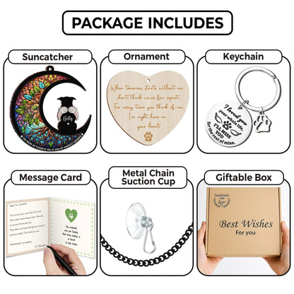 Netecom Miniature Schnauzers Dog Memorial Suncatcher – Personalized Pet Loss Ornament, Bereavement Keychain, Sympathy Gift, Tree of Life Remembrance