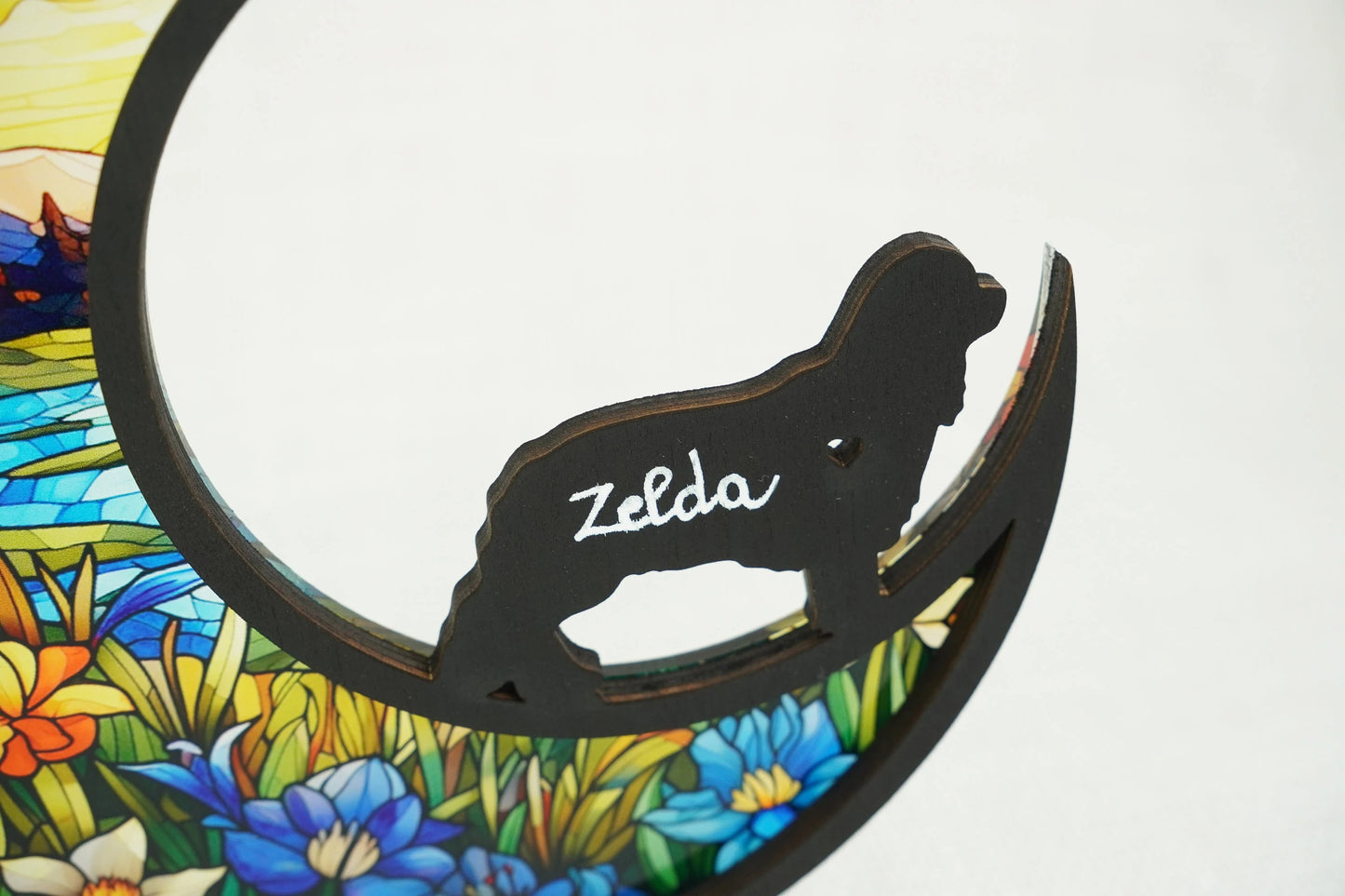 Netecom Cocker Spaniel Memorial Suncatcher – Pet Loss Sympathy Gift, Dog Passing Remembrance Ornament, Acrylic Stained Glass Wall and Car Hanging