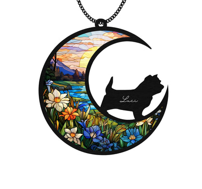 Netecom Personalized Cairn Terrier Memorial Suncatcher – Pet Loss Sympathy Gift, Dog Remembrance Ornament, Cairn Terrier Lover Gift, Window Hanging Decor