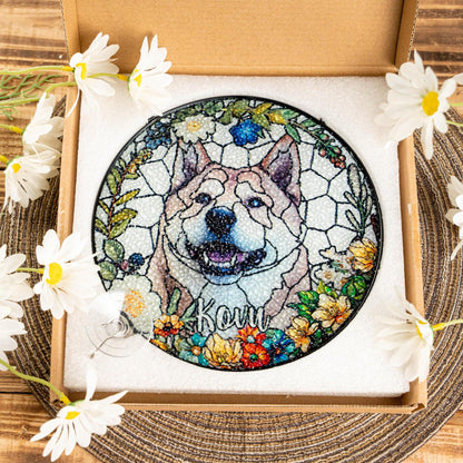 Netecom Beagle Dog Memorial Crystal Suncatcher – Personalized Pet Portrait Stained Glass, Dog Memorial Gifts, Pet Loss Sympathy, Rainbow Bridge Remembrance