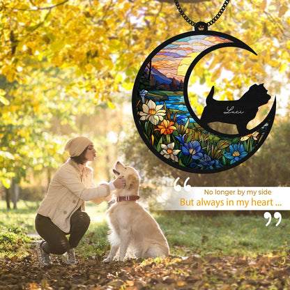 Netecom Personalized Cairn Terrier Memorial Suncatcher – Pet Loss Sympathy Gift, Dog Remembrance Ornament, Cairn Terrier Lover Gift, Window Hanging Decor