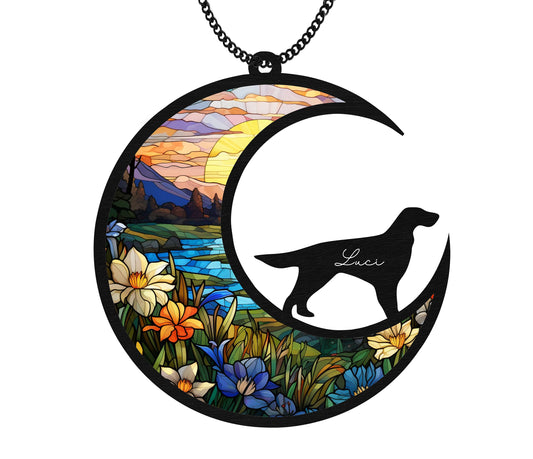 Netecom Irish Setter Dog Memorial Suncatcher – Personalized Remembrance Window Hanging, Pet Loss Ornament, Sympathy Light Catcher