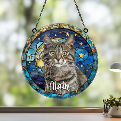 Netecom Personalized Dog Memorial Suncatcher – Acrylic Pet Loss Lightcatcher, Custom Pet Remembrance Ornament, Sympathy Gift for Dog Cat Horse Lovers