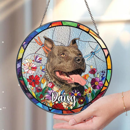 Netecom Beagle Dog Memorial Crystal Suncatcher – Personalized Pet Portrait Stained Glass, Dog Memorial Gifts, Pet Loss Sympathy, Rainbow Bridge Remembrance