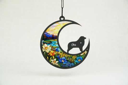 Netecom Australian Shepherd Memorial Suncatcher – Personalized Dog Memorial Ornament, Sympathy Gift for Dog Mom, Loss of Dog Remembrance, Car and Wall Decor