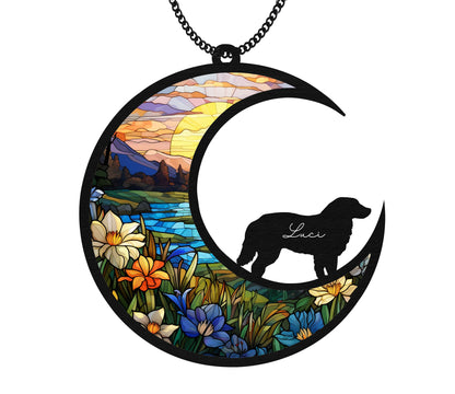 Netecom Personalized Great Pyrenees Dog Memorial Suncatcher – Custom Pet Loss Gift, Dog Remembrance Ornament for Great Pyrenees Lovers, Window and  Car Hanging