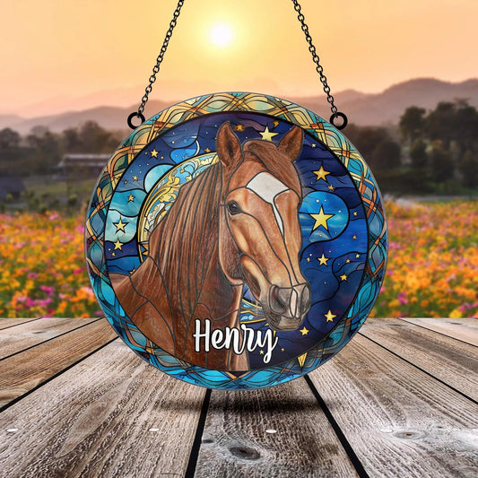 Netecom Horse Memorial Suncatcher – Acrylic Pet Loss Remembrance, Sympathy SunCatcher, Pet Memorial Ornament, Lightcatcher Christmas Decoration