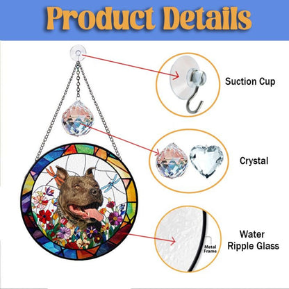 Netecom Beagle Dog Memorial Crystal Suncatcher – Personalized Pet Portrait Stained Glass, Dog Memorial Gifts, Pet Loss Sympathy, Rainbow Bridge Remembrance