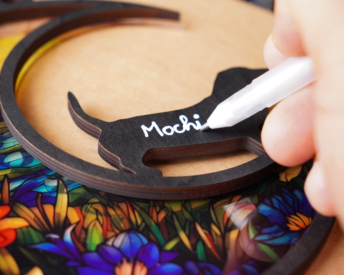 Netecom Personalized Poodle Memorial Suncatcher – Pet Loss Sympathy Gift, Custom Dog Name Suncatcher, Pet Memorial Decor, Car Accessories