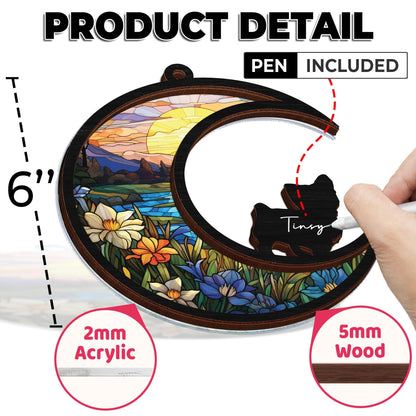 Netecom Dog Loss Memorial Suncatcher – Personalized Pet Memorial Gift, Custom Dog Name Remembrance Ornament, Sympathy Window Hanging