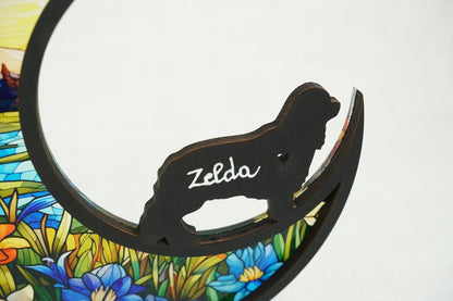 Netecom Personalized Cavalier King Charles Spaniels Suncatcher – Pet Loss Sympathy Gift, Acrylic Stained Glass Window Hanging, Car Accessories