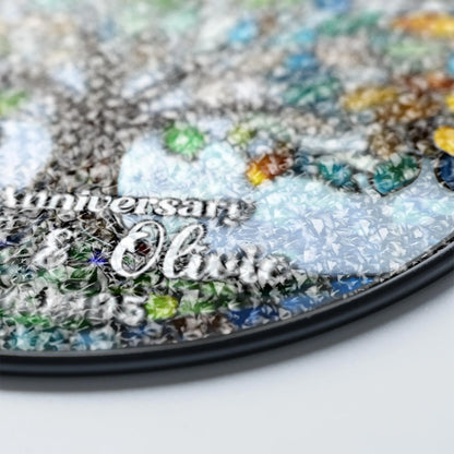 Netecom Personalized 50th Anniversary Tree of Life Suncatcher – Golden Wedding Window Hanging, Custom Tree of Life Glass Gift for Couples Parents Grandma Grandpa