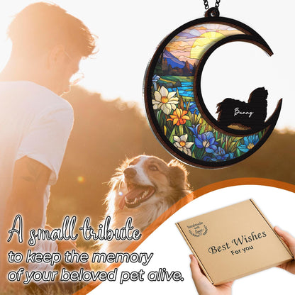 Netecom Dog Loss Memorial Suncatcher – Personalized Pet Memorial Gift, Custom Dog Name Remembrance Ornament, Sympathy Window Hanging