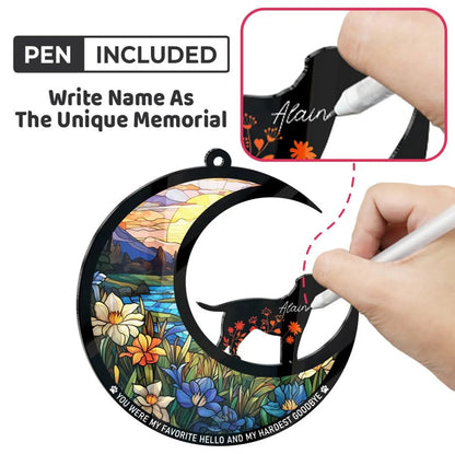 Netecom Combo 2 Labrador Retriever Memorial Suncatchers – Dog Remembrance Keepsake, Loss of Dog Memorial Ornament, Labrador Decor, Window Hanging