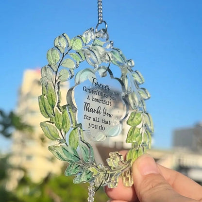 Netecom Thank You Appreciation Crystal Suncatcher Gift for Women, Gratitude Window Hanging, Teacher Thank You Gift, Inspirational Crystal Decor