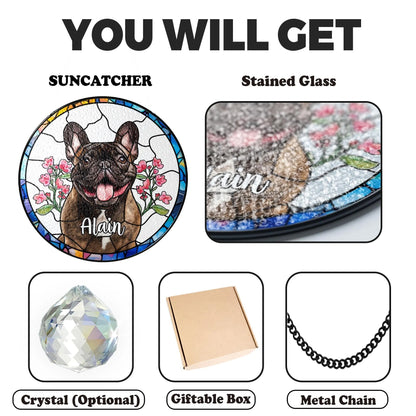 Netecom Personalized Horse Portrait Stained Glass Suncatcher – Custom Pet Memorial Lightcatcher, Dog, Cat, and Fish Memorial Photo Ornament, Pet Lover Window Hanging