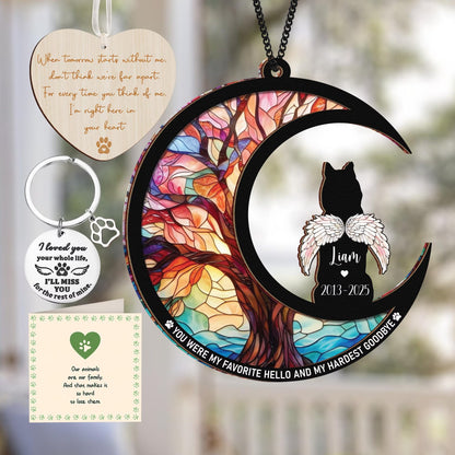 Netecom Siberian Huskies Dog Memorial Suncatcher – Personalized Pet Loss Ornament, Bereavement Keychain, Sympathy Gift, Rainbow Bridge Remembrance, Sympathy Card