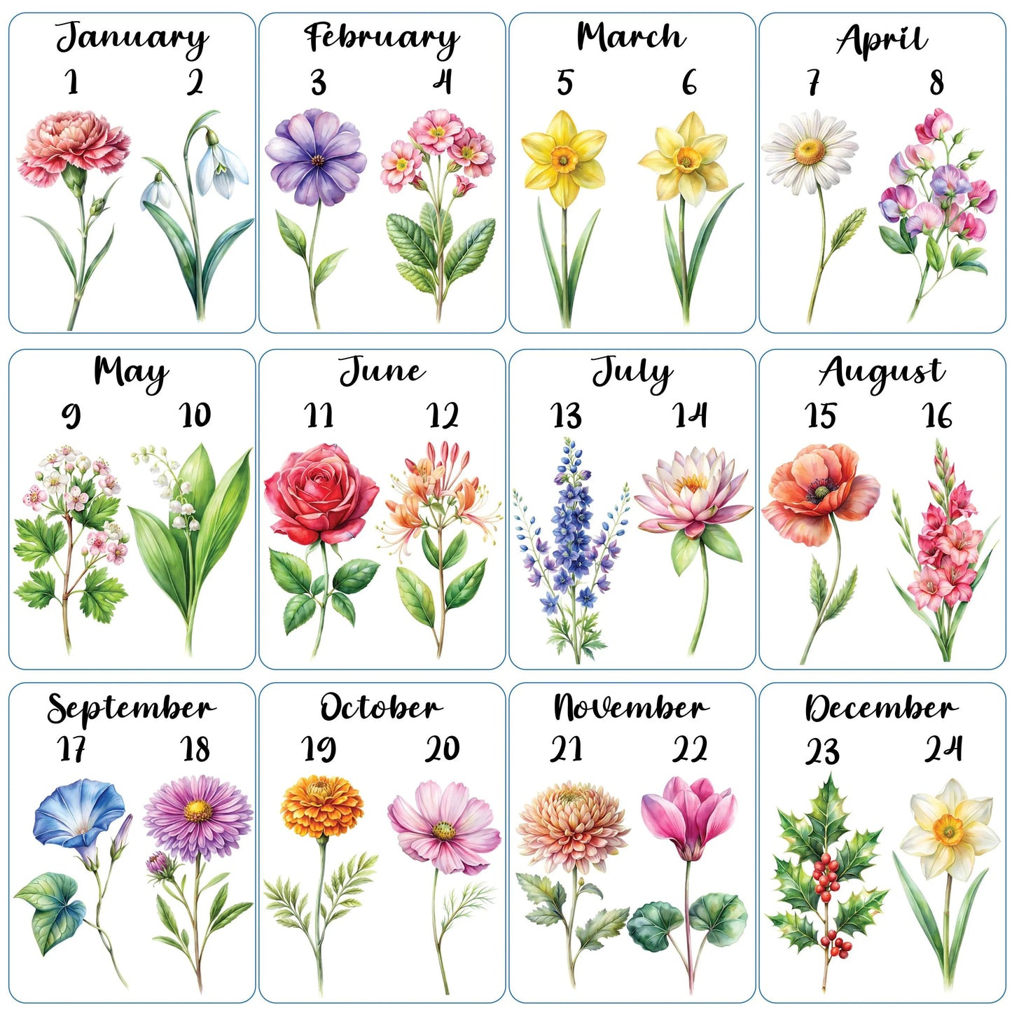Netecom Personalized Birth Flower Family Wooden Frame Custom Birth Month Garden Sign Mother’s Day Gift for Mom Nana Grandma Wall Art Decor