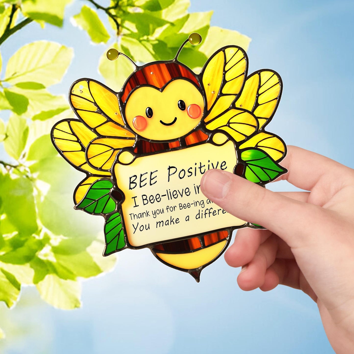 Netecom Acrylic Bee Sunflower Suncatcher, Emotional Support Gift, Inspirational Window Art for Home, Office, Teacher Appreciation