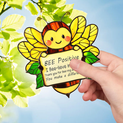 Netecom Acrylic Bee Sunflower Suncatcher, Emotional Support Gift, Inspirational Window Art for Home, Office, Teacher Appreciation