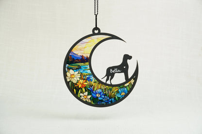 Netecom Great Dane Memorial Suncatcher – Dog Breed Memorial Light Catcher, Loss of Pet Remembrance Ornament, Personalized Car Hanging, Pet Sympathy Gift