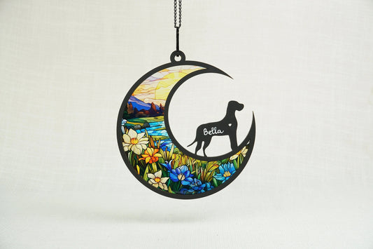 Netecom Great Dane Memorial Suncatcher – Dog Breed Memorial Light Catcher, Loss of Pet Remembrance Ornament, Personalized Car Hanging, Pet Sympathy Gift
