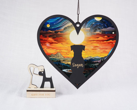 Netecom Rainbow Bridge Dog Memorial Suncatcher – Custom Pet Loss Sympathy Gift, Personalized Dog Remembrance Ornament, Car and Window Hanging