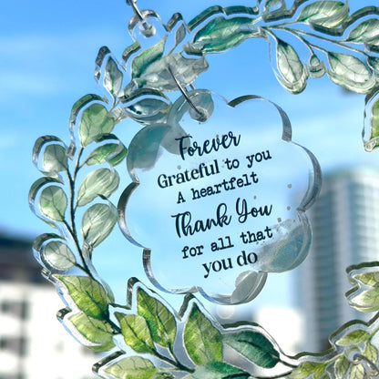 Netecom Thank You Appreciation Crystal Suncatcher Gift for Women, Gratitude Window Hanging, Teacher Thank You Gift, Inspirational Crystal Decor