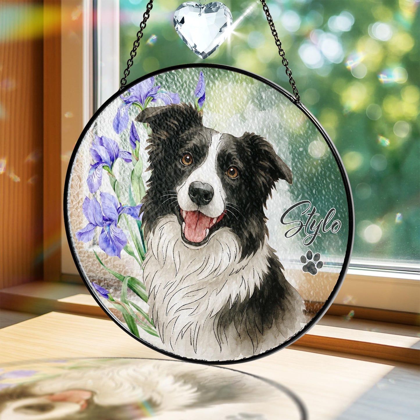 Netecom Personalized Cat Portrait Stained Glass Crystal Suncatcher –  Custom Pet Memorial Gift, Pet Photo Glass Art for Cat and Dog Lovers, Window Hanging