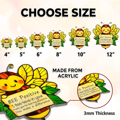 Netecom Acrylic Bee Sunflower Suncatcher, Emotional Support Gift, Inspirational Window Art for Home, Office, Teacher Appreciation