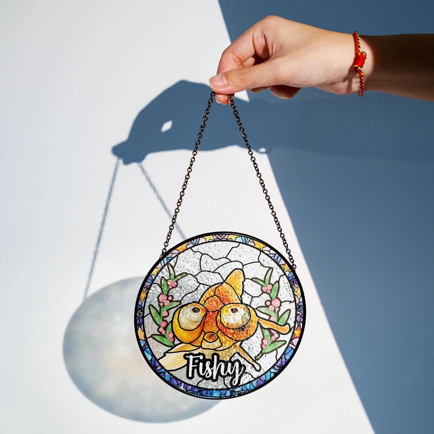 Netecom Personalized Horse Portrait Stained Glass Suncatcher – Custom Pet Memorial Lightcatcher, Dog, Cat, and Fish Memorial Photo Ornament, Pet Lover Window Hanging