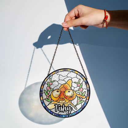 Netecom Personalized Horse Portrait Stained Glass Suncatcher – Custom Pet Memorial Lightcatcher, Dog, Cat, and Fish Memorial Photo Ornament, Pet Lover Window Hanging