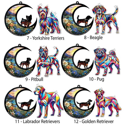 Netecom Combo 2 Labrador Retriever Memorial Suncatchers – Dog Remembrance Keepsake, Loss of Dog Memorial Ornament, Labrador Decor, Window Hanging