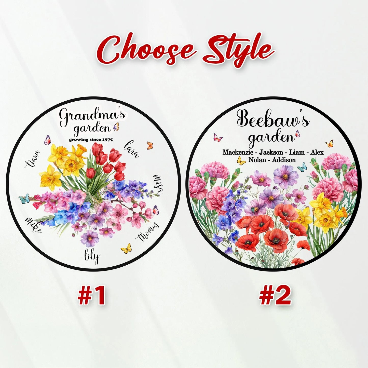 Netecom Personalized Birth Flowers Stained Glass Suncatcher – Custom Grandma’s Garden Gift, Floral Gift for Mom Grandma from Grandkids