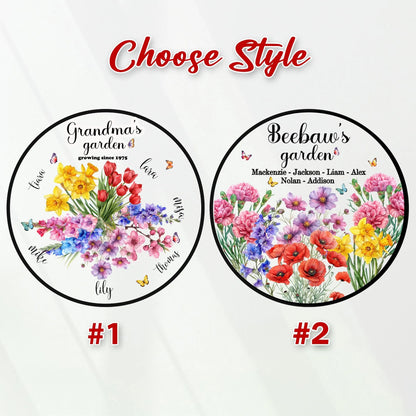 Netecom Personalized Birth Flowers Stained Glass Suncatcher – Custom Grandma’s Garden Gift, Floral Gift for Mom Grandma from Grandkids